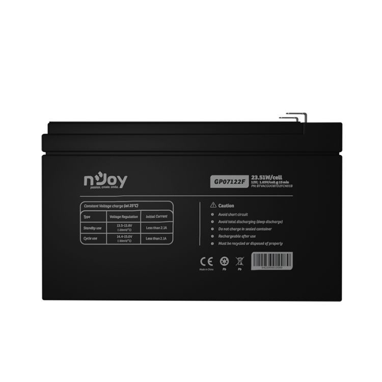 Njoy 12V/7Ah szünetmentes akkumulátor 1db/csomag Njoy 12V/7Ah szünetmentes akkumulátor 1db/csomag