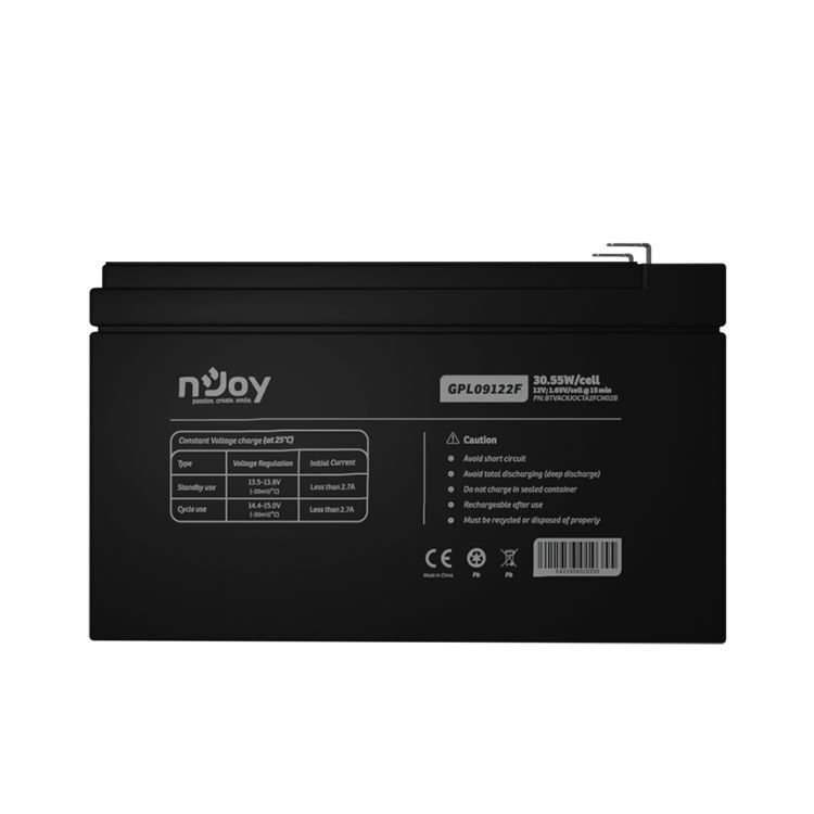 Njoy 12V/9Ah szünetmentes AGM akkumulátor 1db/csomag Njoy 12V/9Ah szünetmentes AGM akkumulátor 1db/csomag