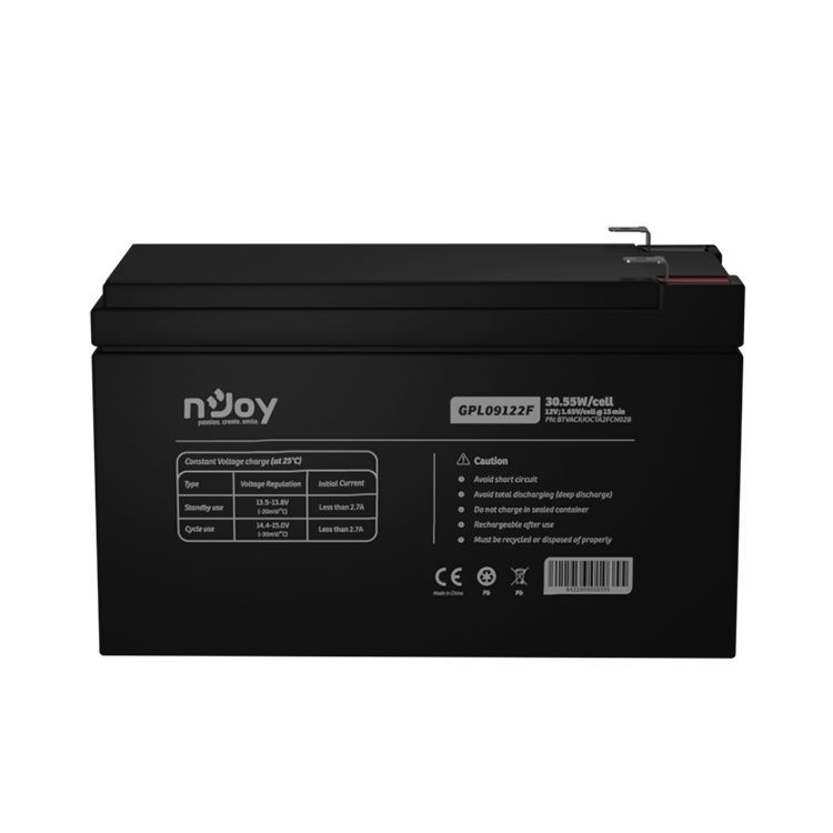 Njoy 12V/9Ah szünetmentes AGM akkumulátor 1db/csomag Njoy 12V/9Ah szünetmentes AGM akkumulátor 1db/csomag