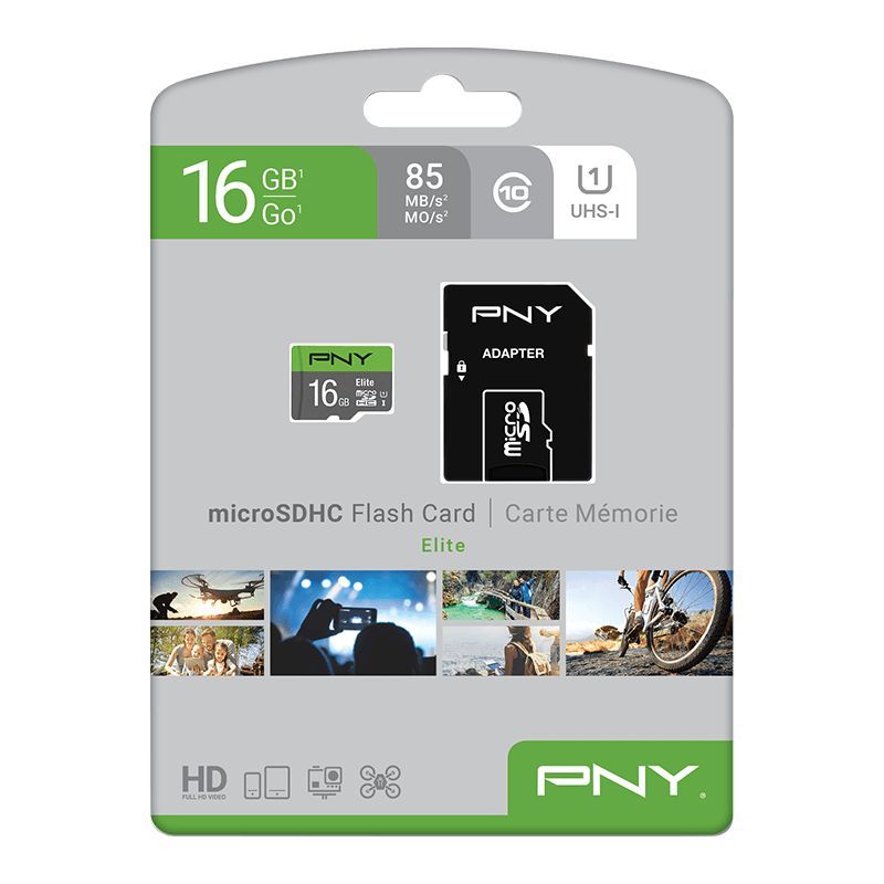 PNY 16GB microSDXC Elite Class 10 UHS-I + adapterrel PNY 16GB microSDXC Elite Class 10 UHS-I + adapterrel