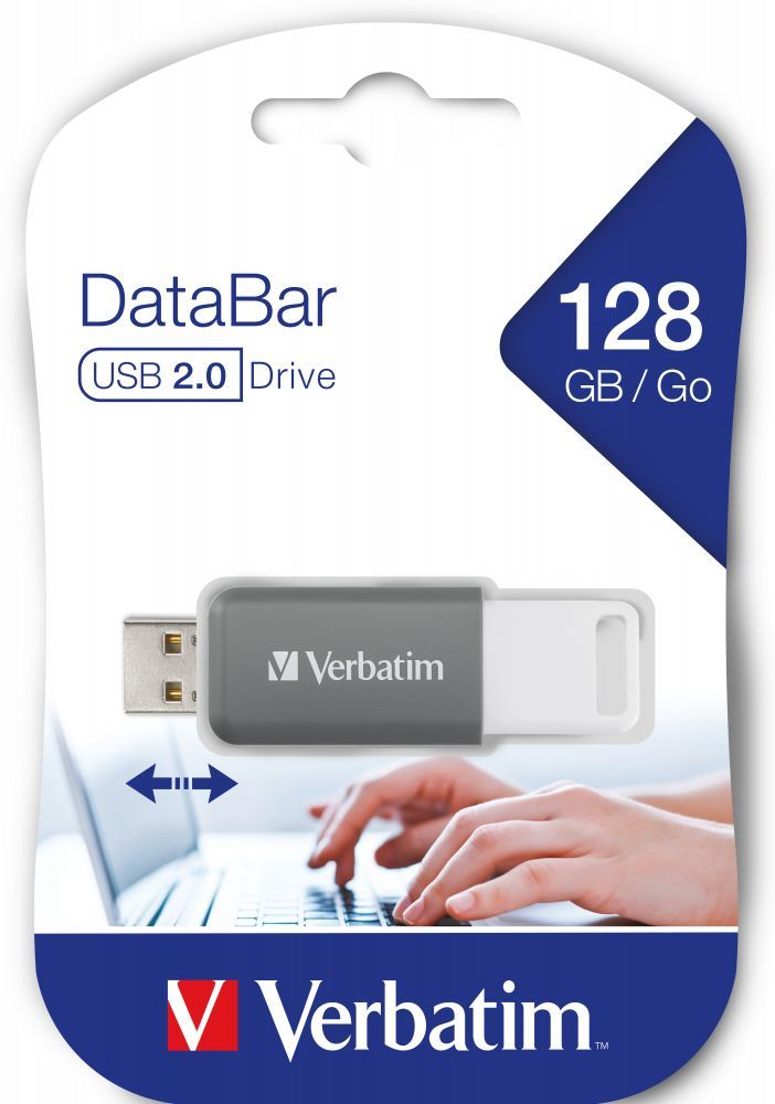 Verbatim 128GB DataBar USB2.0 Grey Verbatim 128GB DataBar USB2.0 Grey