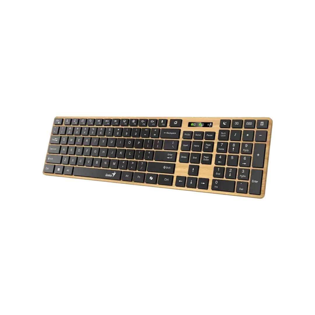 Genius SlimStar 7250BT Copilot Wireless Bluetooth Business Keyboard Pine Wood HU
