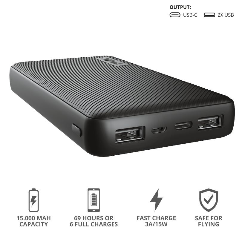 Trust Primo Compact 15000mAh PowerBank Black