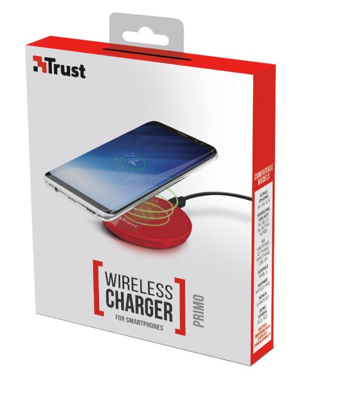 Trust Primo Wireless Charger for Smartphones Red Trust Primo Wireless Charger for Smartphones Red