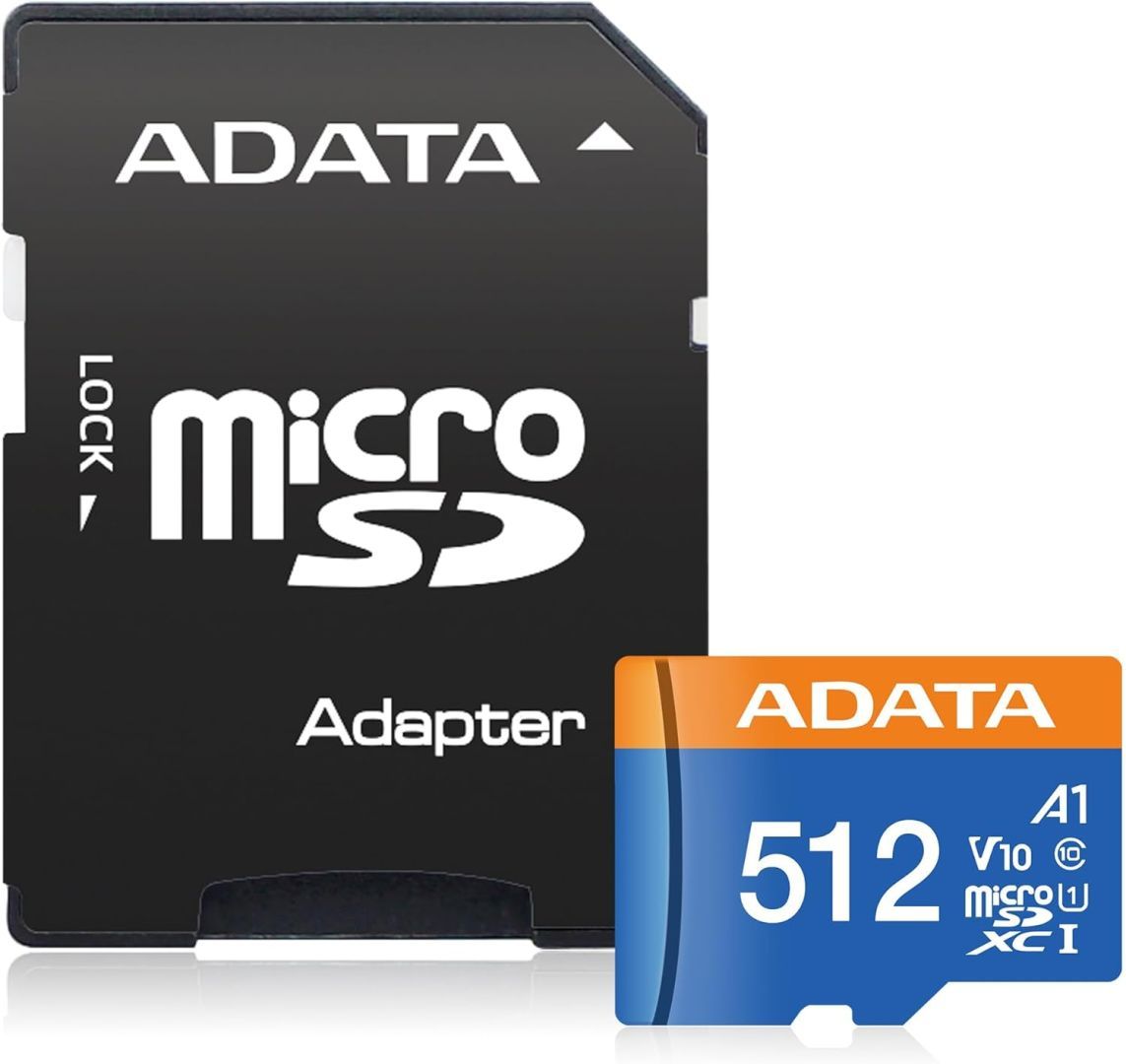 A-Data 512GB microSDXC Premier UHS-I U1 Class 10 V10 + adapterrel
