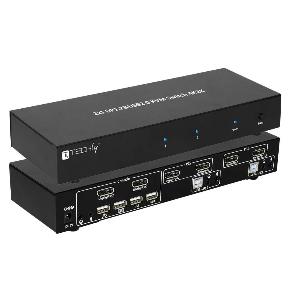 TECHLY IDATA DP-KVM2 2-Port DisplayPort1.2 Dual-Monitor KVM Switch TECHLY IDATA DP-KVM2 2-Port DisplayPort1.2 Dual-Monitor KVM Switch