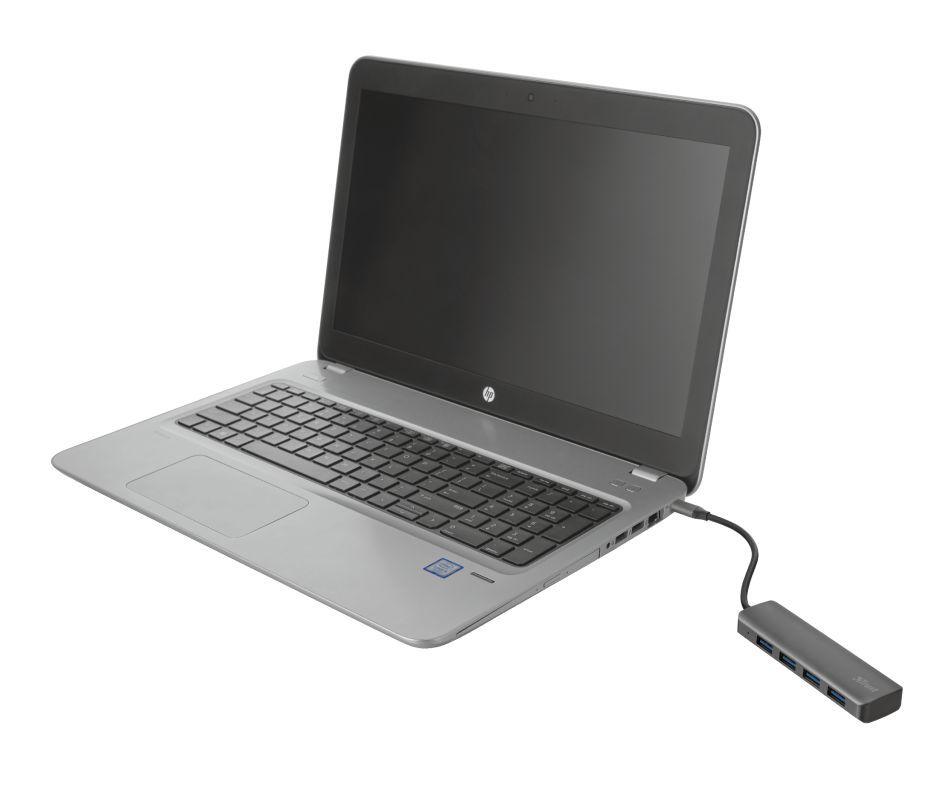 Trust Halyx Aluminium USB-C to 4-Port USB-A 3.2 Hub Black