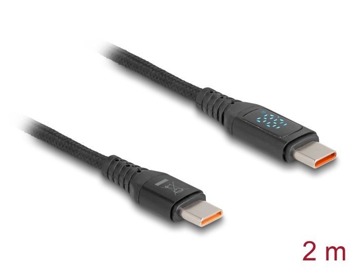 DeLock USB-C to USB-C male/male cable 1,2m Black DeLock USB-C to USB-C male/male cable 1,2m Black