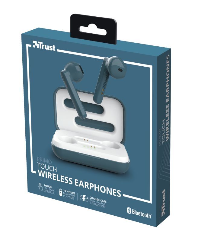 Trust Primo Touch Bluetooth Wireless Earphones Blue