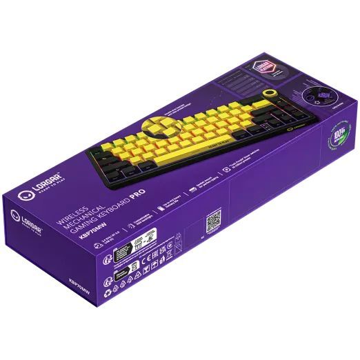 LORGAR KBP70MW Wireless Mechanical Gaming Keyboard Black/Yellow US
