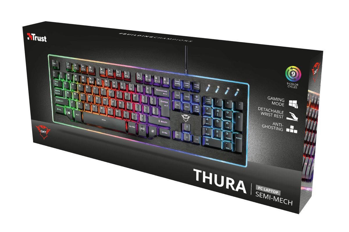 Trust GXT 860 Thura Semi-mechanical Keyboard Black UK