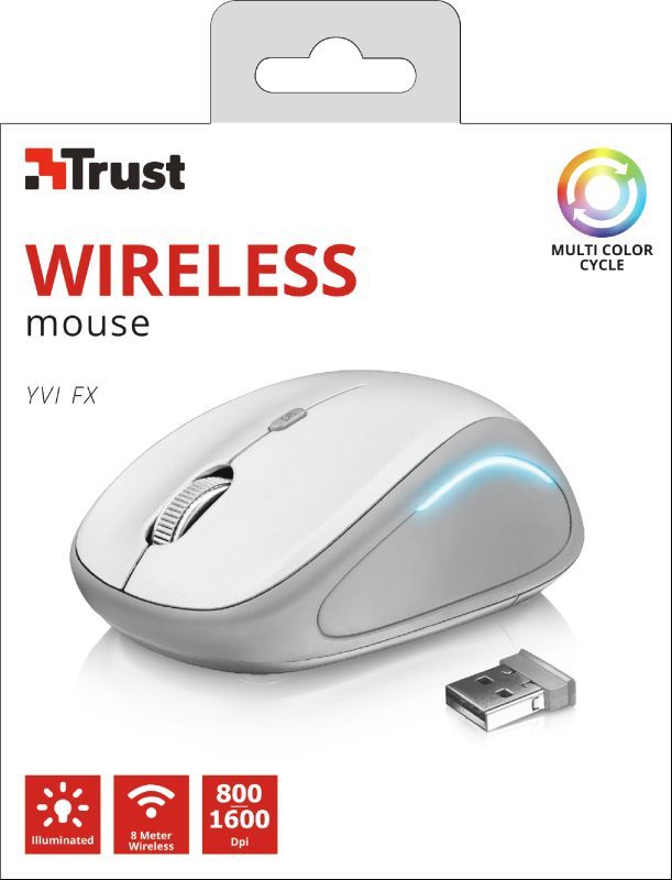 Trust Yvi FX Wireless mouse White Trust Yvi FX Wireless mouse White