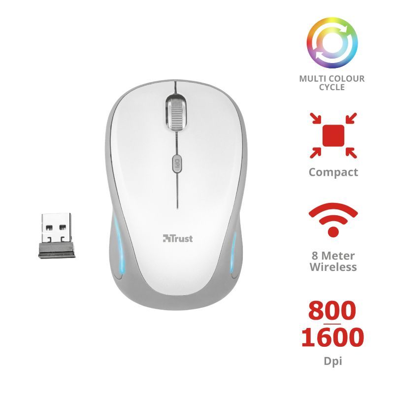 Trust Yvi FX Wireless mouse White Trust Yvi FX Wireless mouse White