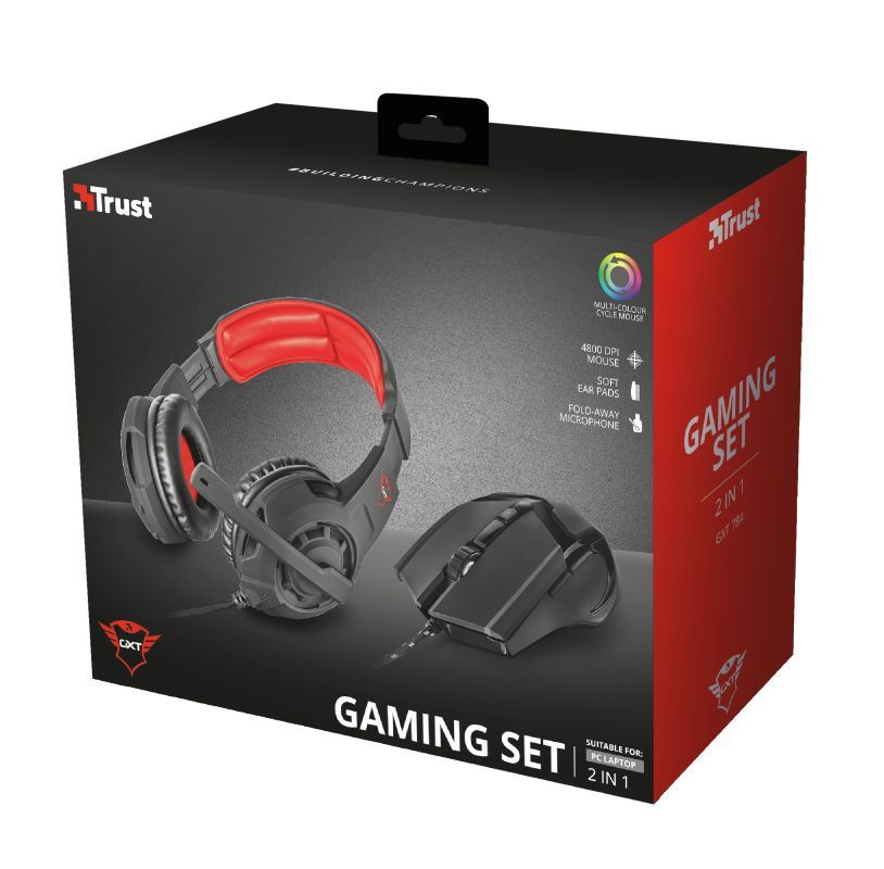 Trust GXT 784 2-in-1 Gaming Set with Headset & Mouse Black/Red