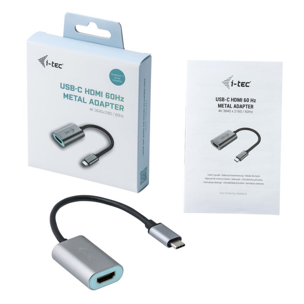 I-TEC USB-C Metal HDMI 4K/60Hz adapter cable Grey I-TEC USB-C Metal HDMI 4K/60Hz adapter cable Grey