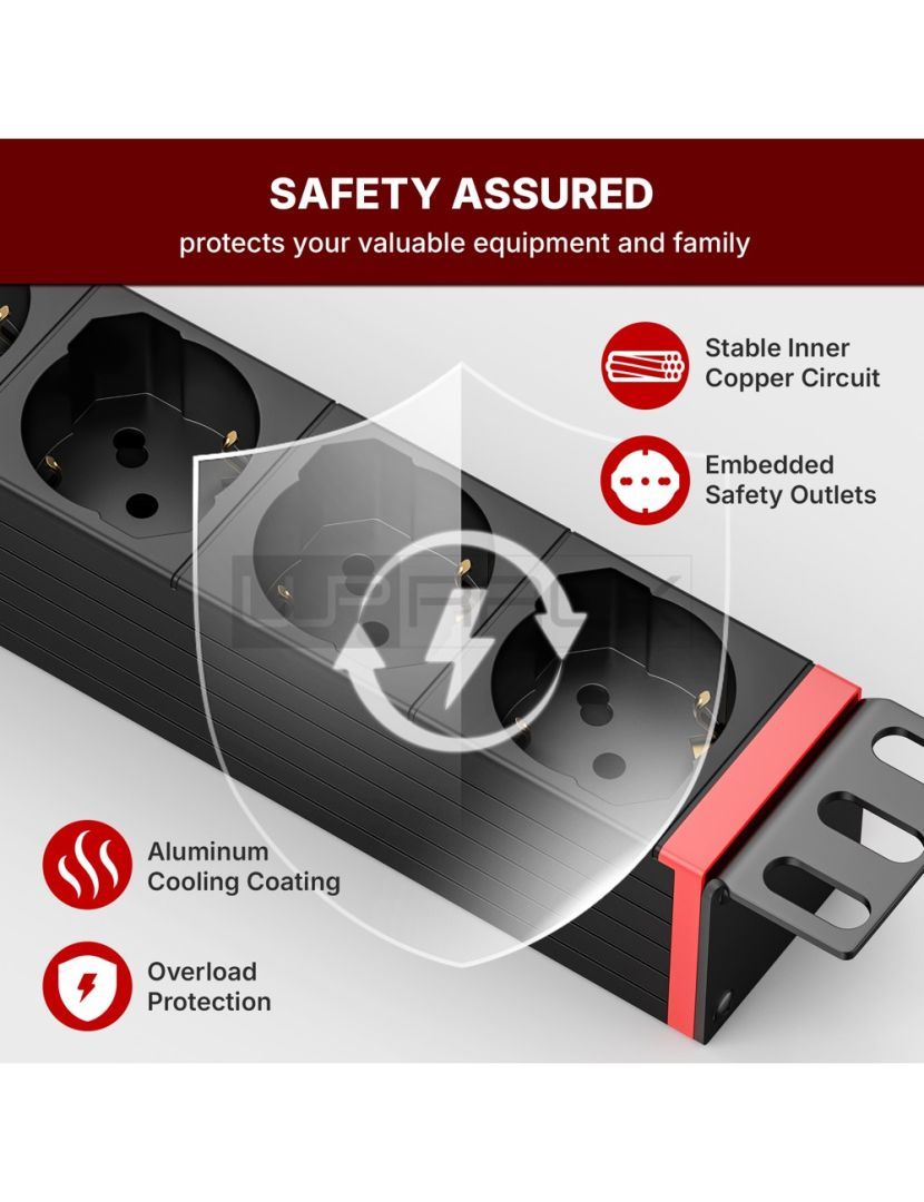 WP WPN-PDU-G02-12 19" PDU/elosztósor 12x Schuko aljzat