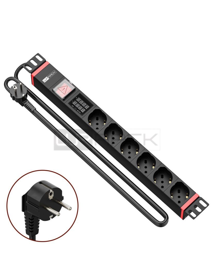 WP WPN-PDU-G03-06 19" PDU/elosztósor 6x Schuko aljzat