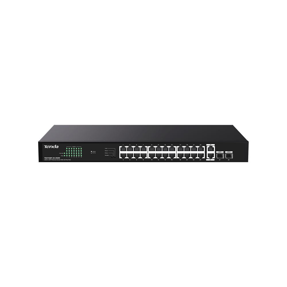 Tenda TEG1128P-24-250W 24-port PoE Switch Tenda TEG1128P-24-250W 24-port PoE Switch