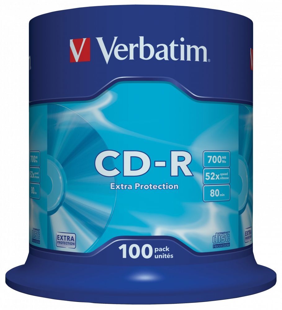 Verbatim DataLife CD-R 80 52x 100db/henger (100-as címke) Verbatim DataLife CD-R 80 52x 100db/henger (100-as címke)