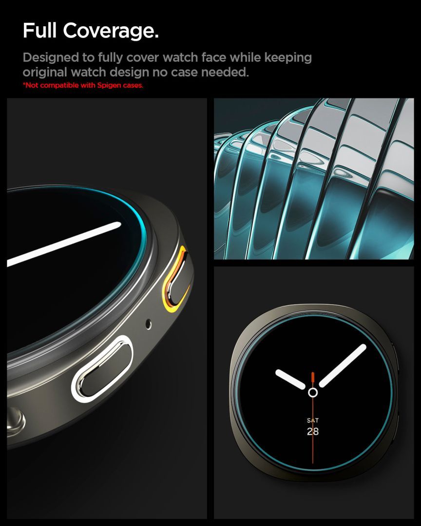 Spigen Glass tR EZ Fit for Galaxy Watch 8 (40mm) 2 Pack