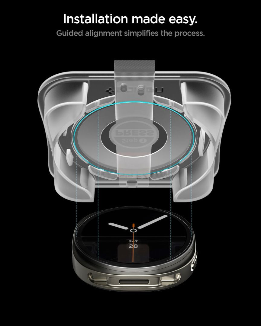 Spigen Glass tR EZ Fit for Galaxy Watch 8 (40mm) 2 Pack