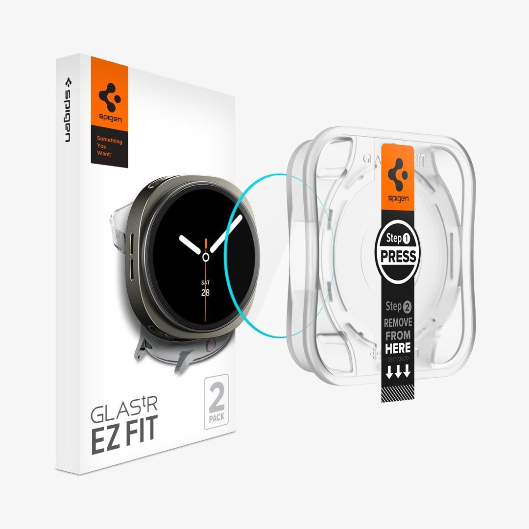 Spigen Glass tR EZ Fit for Galaxy Watch 8 (40mm) 2 Pack