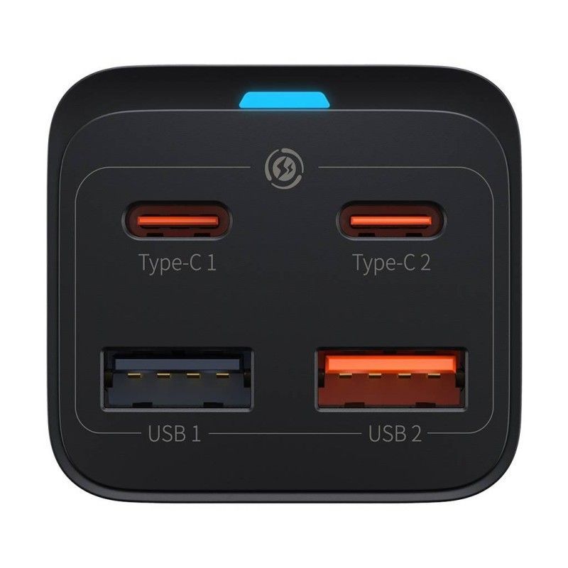 Baseus GaN3 Pro gyorstöltő 2xUSB-C 2xUSB 65W Black Baseus GaN3 Pro gyorstöltő 2xUSB-C 2xUSB 65W Black