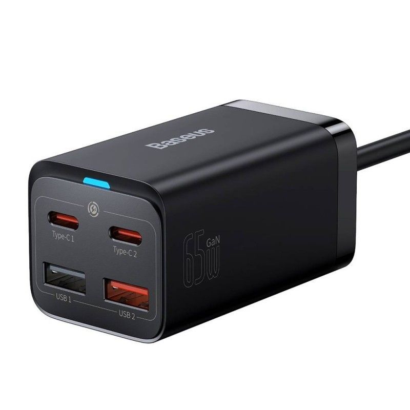 Baseus GaN3 Pro gyorstöltő 2xUSB-C 2xUSB 65W Black Baseus GaN3 Pro gyorstöltő 2xUSB-C 2xUSB 65W Black