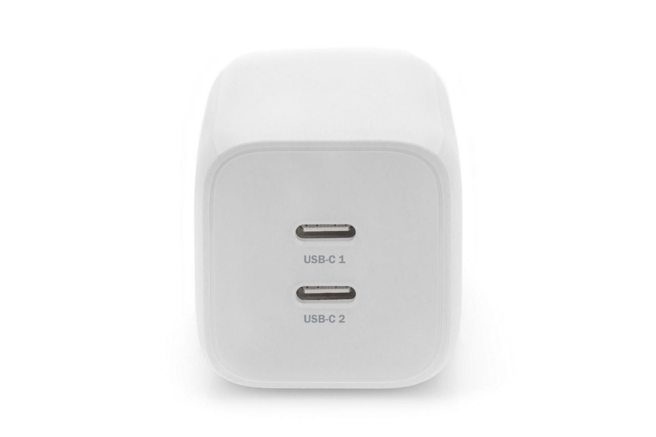 Digitus DA-10063 USB-C Charger 2-port, 65W GaN White Digitus DA-10063 USB-C Charger 2-port, 65W GaN White