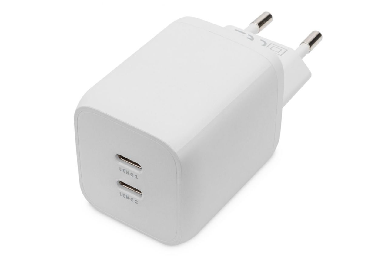 Digitus DA-10063 USB-C Charger 2-port, 65W GaN White Digitus DA-10063 USB-C Charger 2-port, 65W GaN White