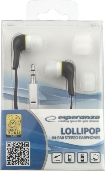 Esperanza EH146K Stereo Earphones Lollipop Black Esperanza EH146K Stereo Earphones Lollipop Black