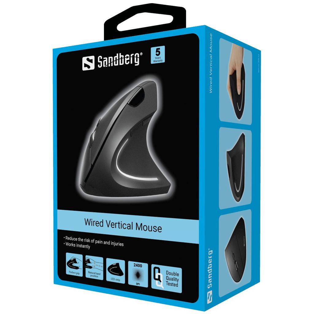 Sandberg Wired Vertical Mouse Black Sandberg Wired Vertical Mouse Black