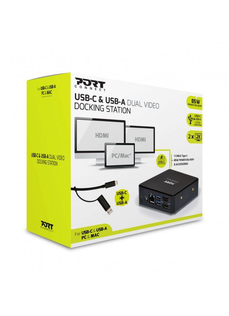 Port Designs Docking Universal Office 2x2K EU Black Port Designs Docking Universal Office 2x2K EU Black