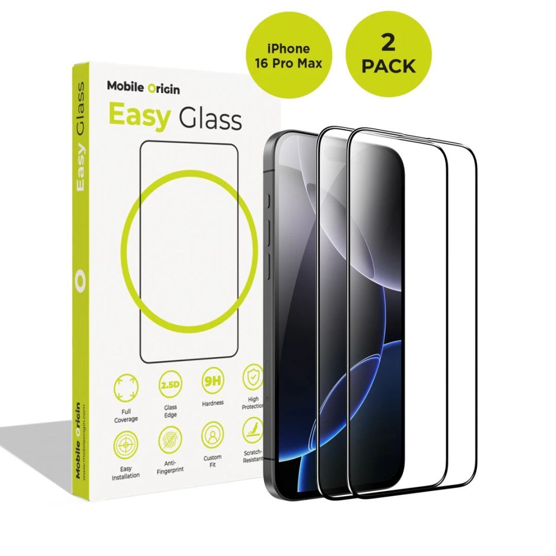 Mobile Origin EasyGlass for iPhone 16 Pro Max 2 pack Mobile Origin EasyGlass for iPhone 16 Pro Max 2 pack