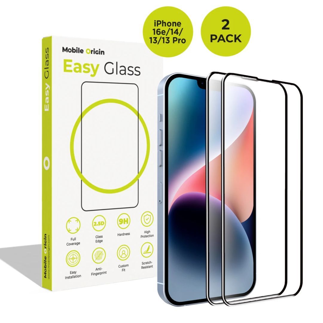 Mobile Origin EasyGlass for iPhone 16e/14/13/13 Pro 2 pack Mobile Origin EasyGlass for iPhone 16e/14/13/13 Pro 2 pack