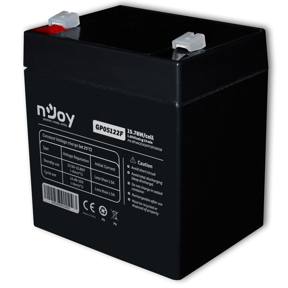 Njoy 12V/5Ah szünetmentes akkumulátor 1db/csomag Njoy 12V/5Ah szünetmentes akkumulátor 1db/csomag