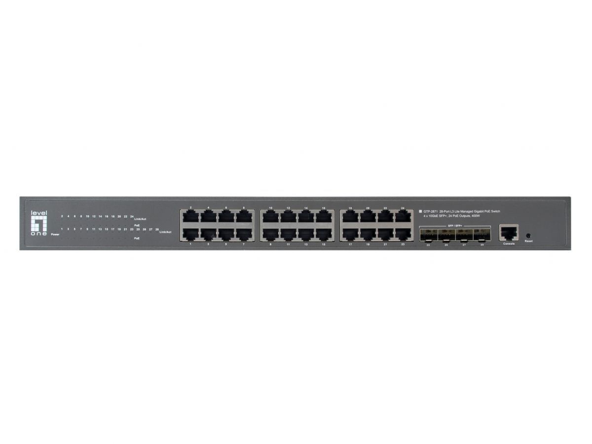 LevelOne GTP-2871 28-Port L3 Lite Managed Gigabit PoE Switch LevelOne GTP-2871 28-Port L3 Lite Managed Gigabit PoE Switch