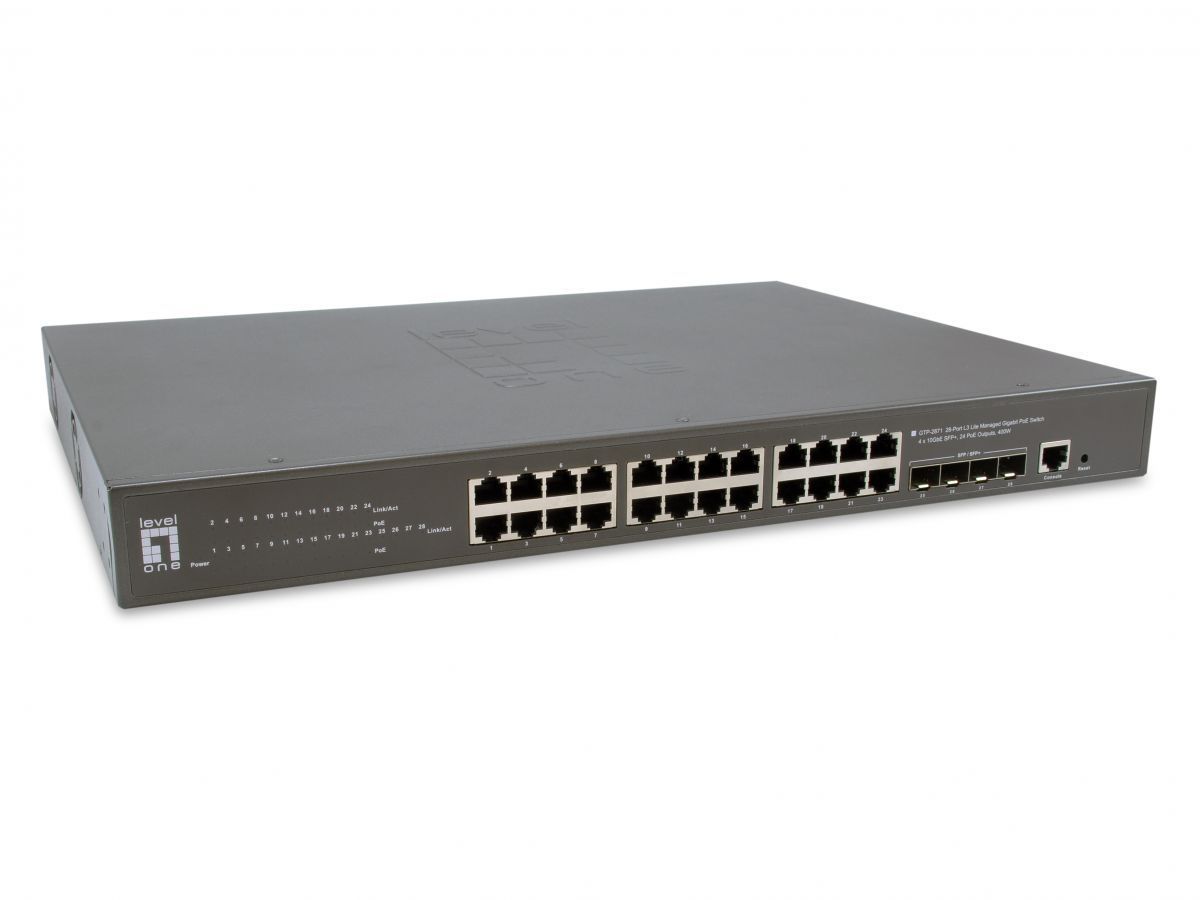 LevelOne GTP-2871 28-Port L3 Lite Managed Gigabit PoE Switch LevelOne GTP-2871 28-Port L3 Lite Managed Gigabit PoE Switch