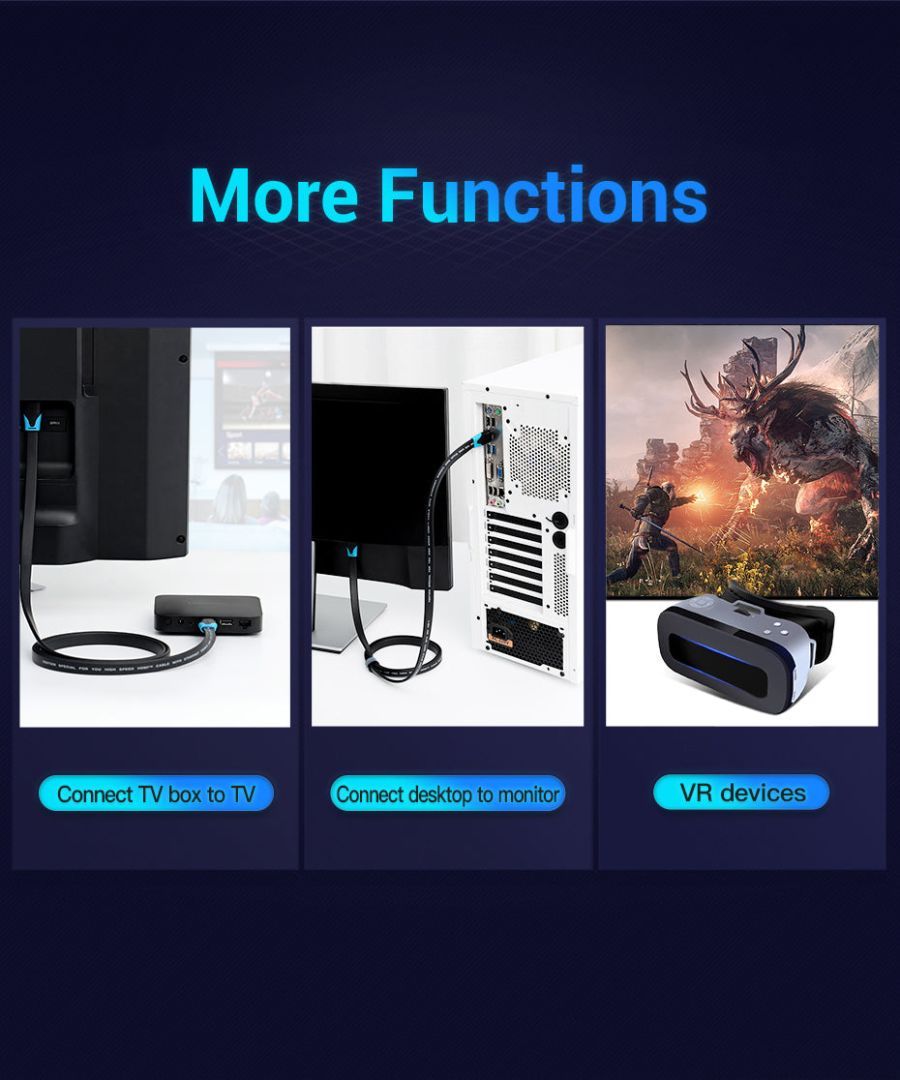 Vention Vention Flat HDMI cable 5m Black Vention Vention Flat HDMI cable 5m Black