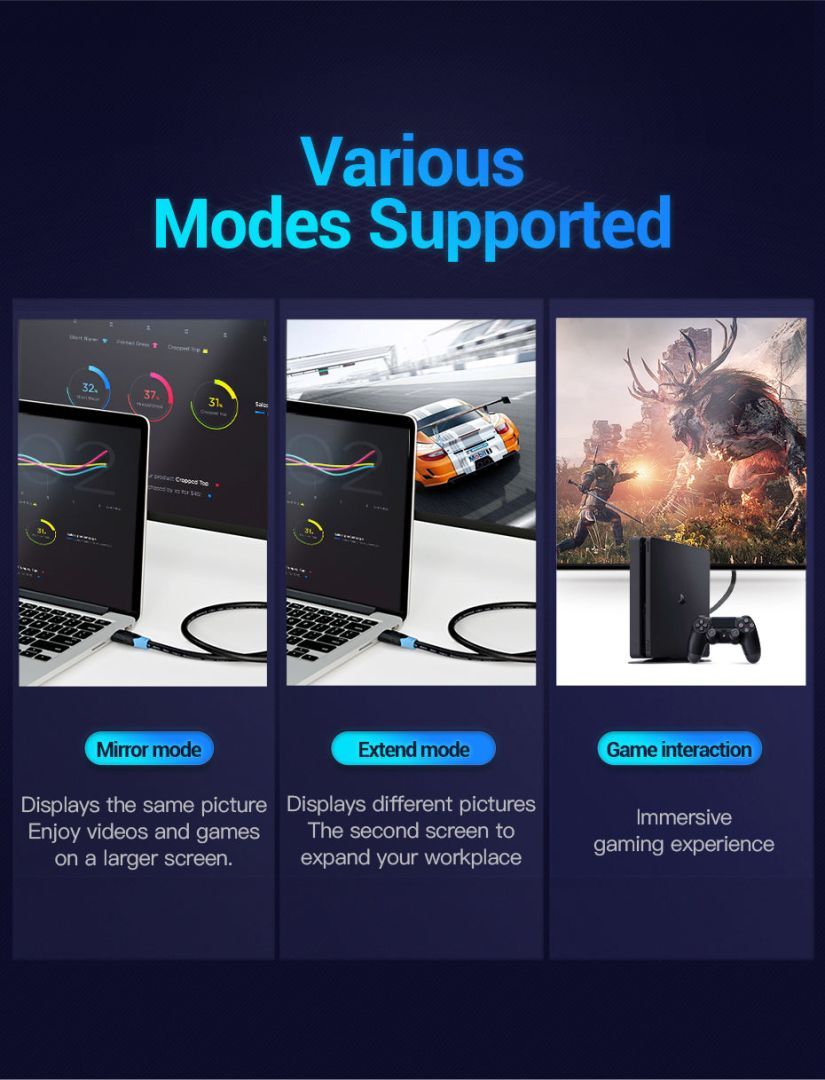 Vention Vention Flat HDMI cable 5m Black Vention Vention Flat HDMI cable 5m Black