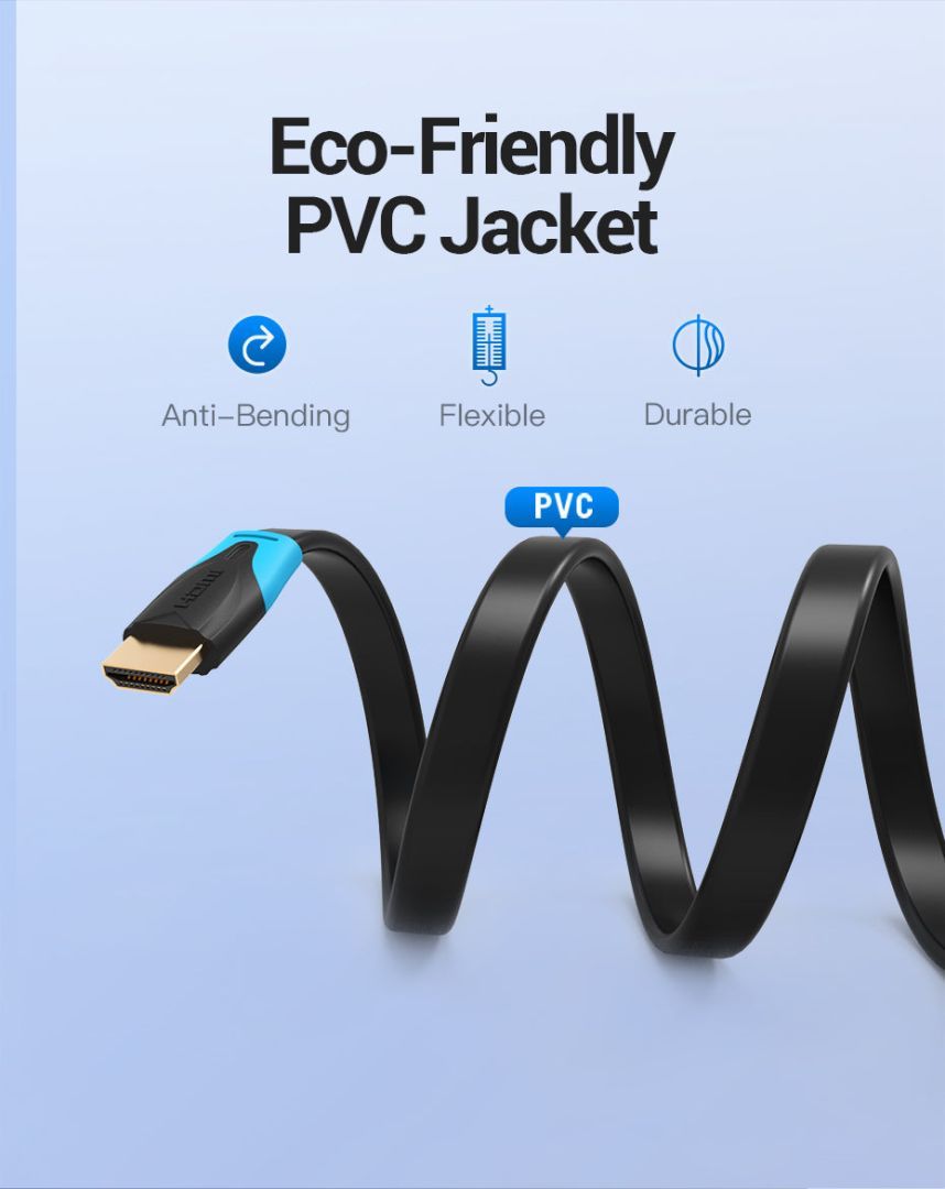 Vention Vention Flat HDMI cable 5m Black Vention Vention Flat HDMI cable 5m Black