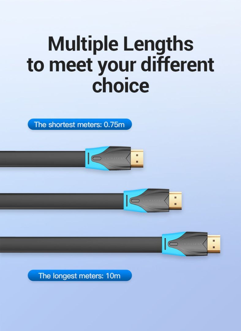 Vention Vention Flat HDMI cable 5m Black Vention Vention Flat HDMI cable 5m Black