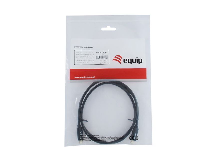 EQuip USB-C 3.2 Gen1 to USB-C 1m cable Black EQuip USB-C 3.2 Gen1 to USB-C 1m cable Black