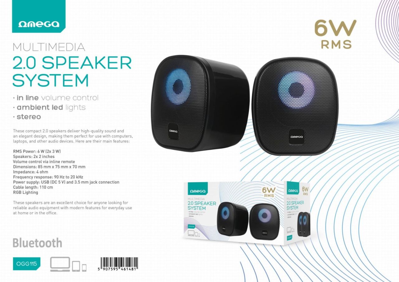 Platinet Omega OGG115 RGB Bluetooth Speaker Black Platinet Omega OGG115 RGB Bluetooth Speaker Black