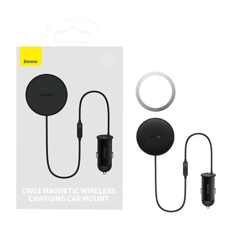 Baseus CW01 15W + 25W Magnetic Wireless Charging Car Mount + Charger Black Baseus CW01 15W + 25W Magnetic Wireless Charging Car Mount + Charger Black