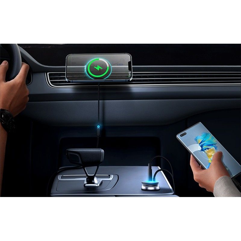 Baseus CW01 15W + 25W Magnetic Wireless Charging Car Mount + Charger Black Baseus CW01 15W + 25W Magnetic Wireless Charging Car Mount + Charger Black