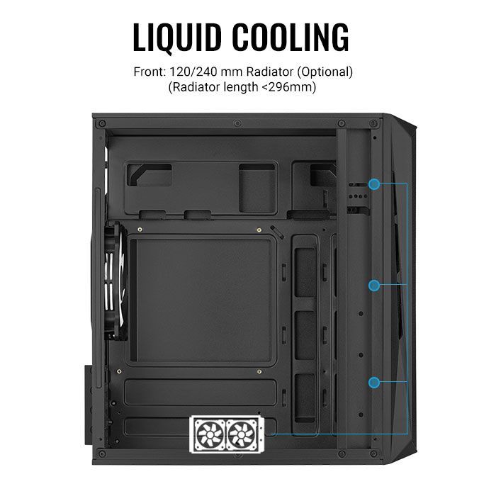 Aerocool CS-107-A-BK-v2 Mesh FRGB Window Black Aerocool CS-107-A-BK-v2 Mesh FRGB Window Black
