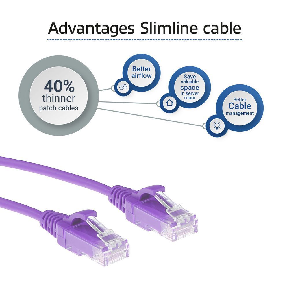 ACT CAT6 U-UTP Patch Cable 0,5m Purple ACT CAT6 U-UTP Patch Cable 0,5m Purple
