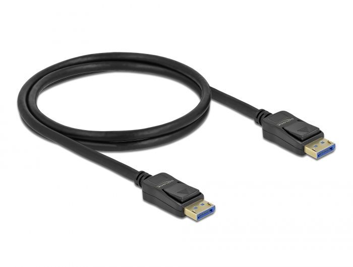 DeLock DisplayPort cable 10K 60 Hz 54 Gbps ABS housing 1m Black DeLock DisplayPort cable 10K 60 Hz 54 Gbps ABS housing 1m Black