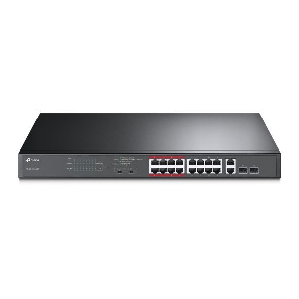 TP-Link TL-SL1218MP 16-Port 10/100Mbps + 2-Port Gigabit Unmanaged PoE Switch TP-Link TL-SL1218MP 16-Port 10/100Mbps + 2-Port Gigabit Unmanaged PoE Switch